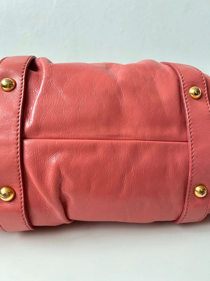 Miu miu vitello bauletto aperto handbag in coral pink