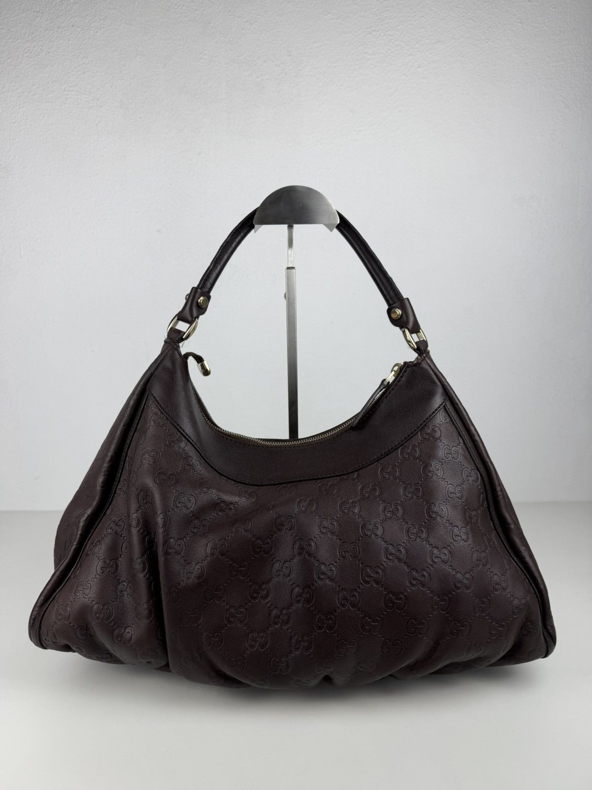 Gucci Abbey d-ring large guccissima leather monogram handbag