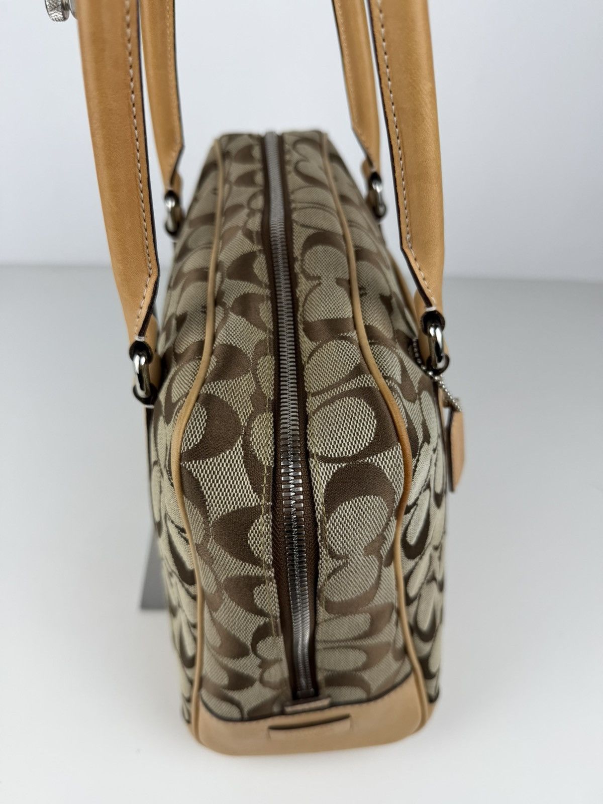 Coach signature canvas and leather satchel