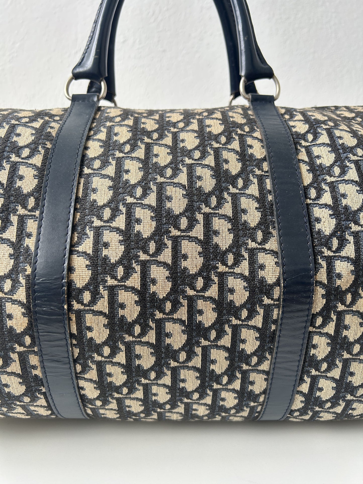 Vintage 70s Dior trotter oblique monogram canvas bowling bag