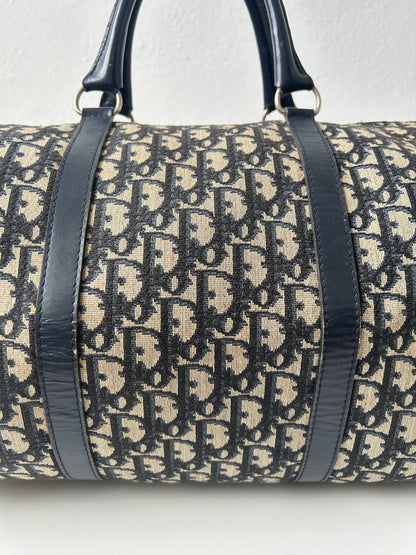 Vintage 70s Dior trotter oblique monogram canvas bowling bag