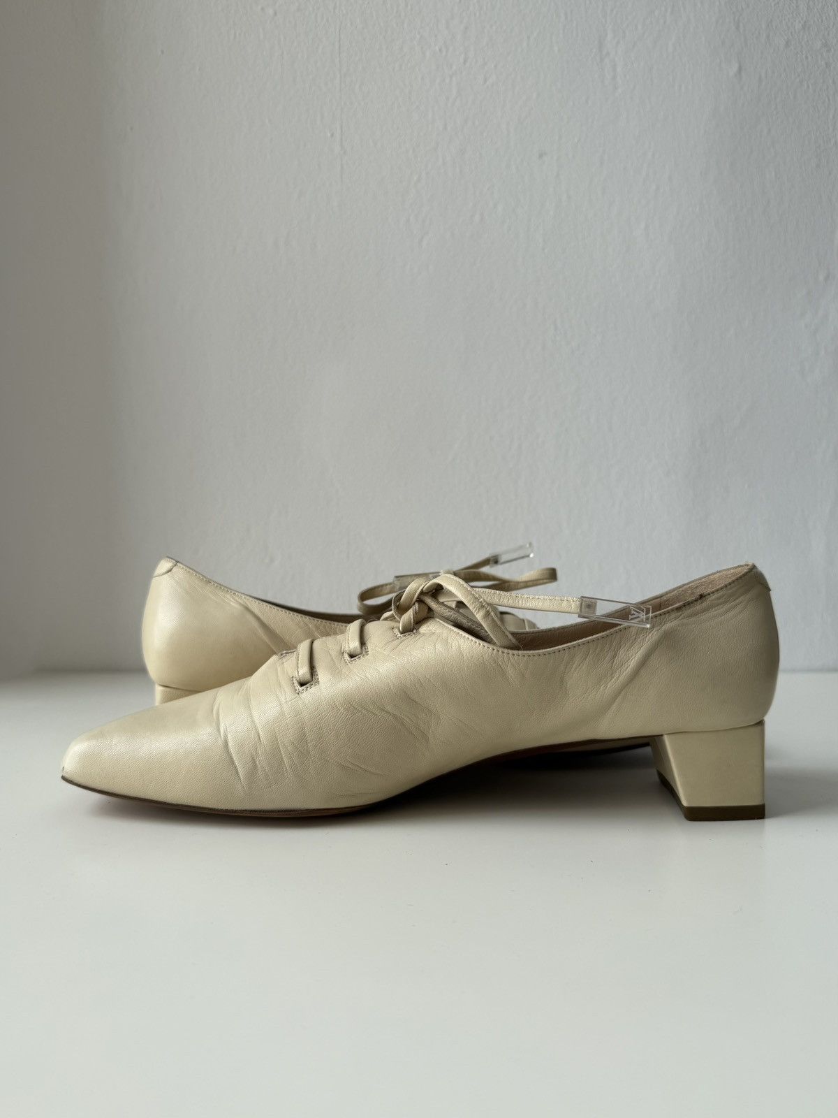 Vintage Louis Vuitton square toe block heel flats