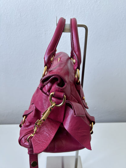 Vintage y2k miu miu vitello bow bag in pink
