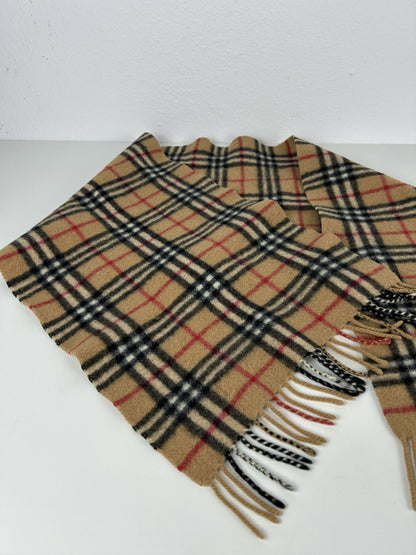 Vintage Burberry nova check wool and cashmere scarf