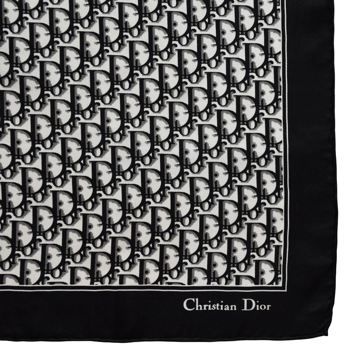 Vintage Dior trotter silk scarf black