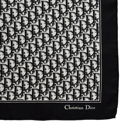 Vintage Dior trotter silk scarf black