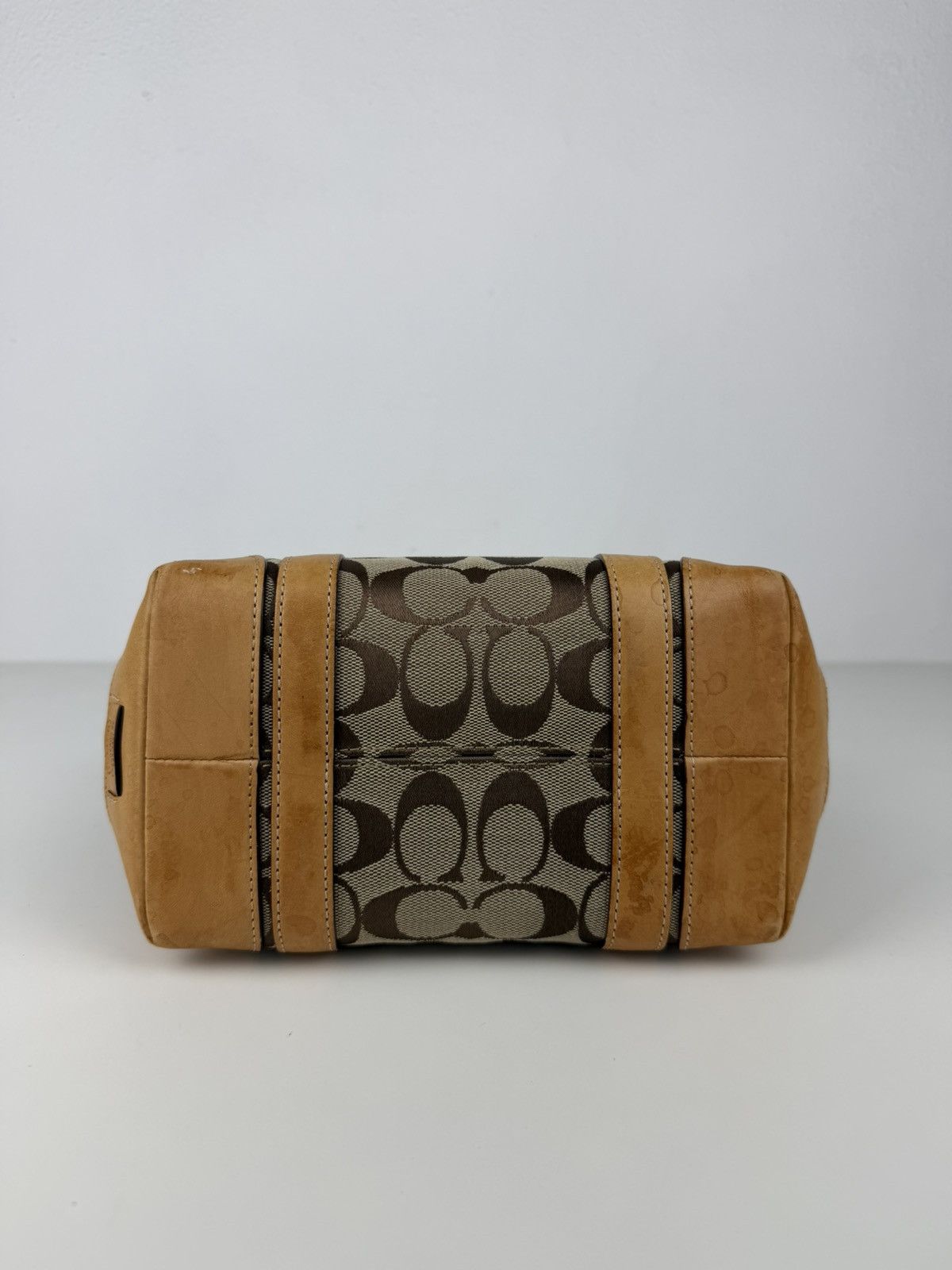 Coach signature canvas and leather mini tote bag