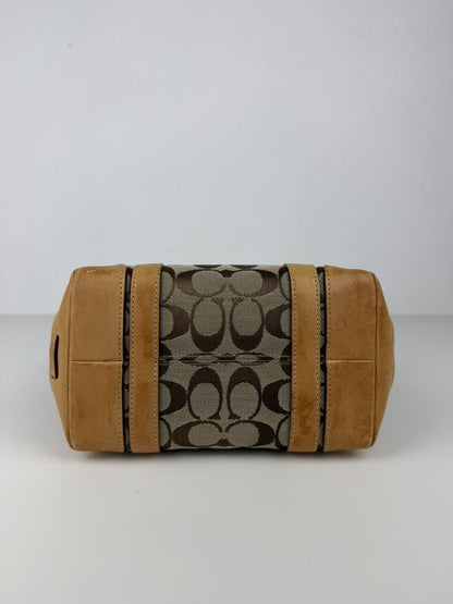 Coach signature canvas and leather mini tote bag