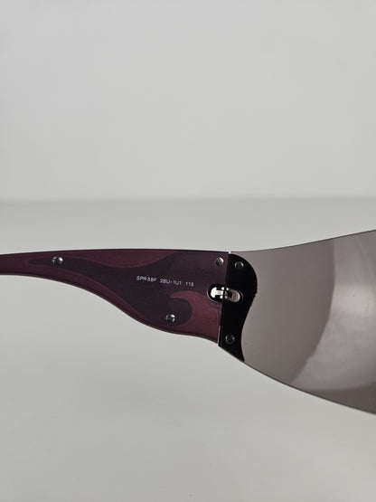 Archive y2k Prada SPR58F wraparound flame sunglasses