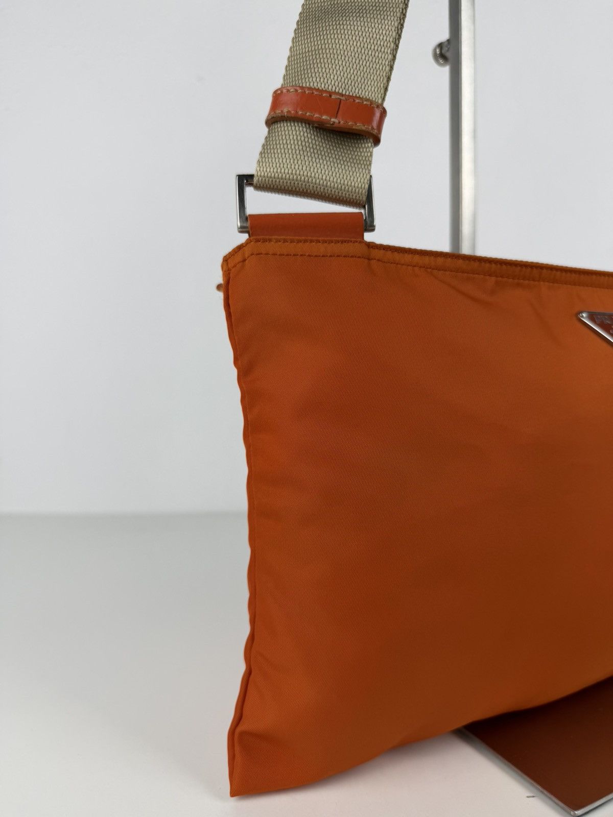 Vintage prada nylon triangle logo shoulder/ crossbody bag