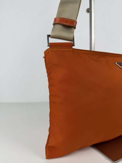 Vintage prada nylon triangle logo shoulder/ crossbody bag