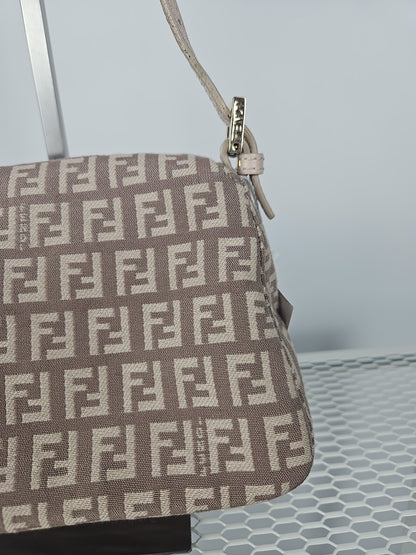 Fendi zucca monogram canvas mini baguette