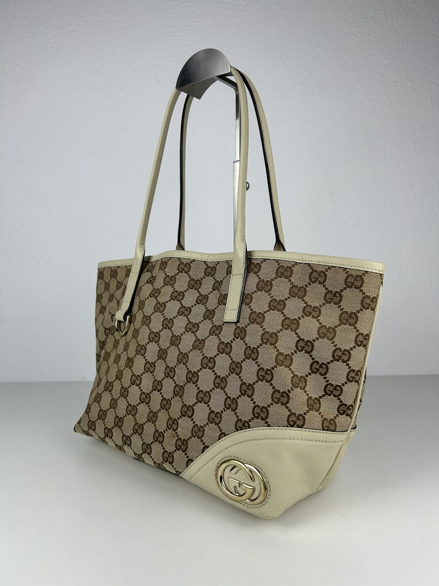 Gucci GG monogram canvas and leather shopper bag