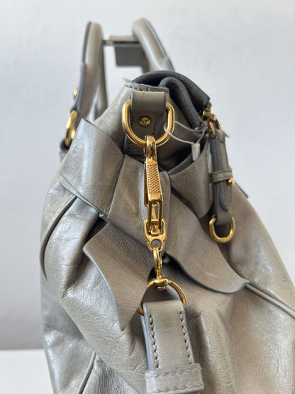 Miu miu vitello bow bag in blueish gray