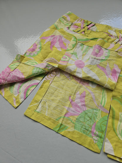 Dolce & Gabbana floral print linen & cotton mini skirt