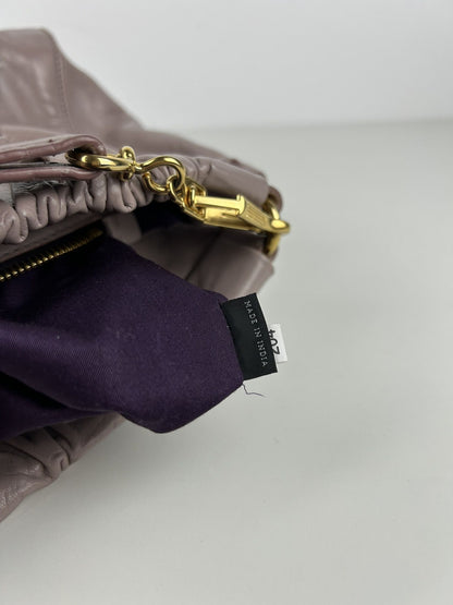 Miu miu vitello bauletto aperto gathered leather handbag