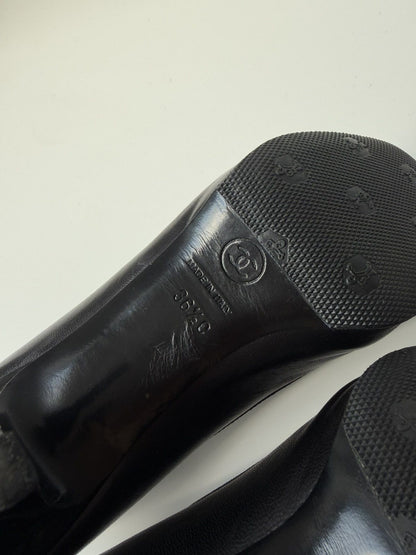 Chanel open toe pumps with bow