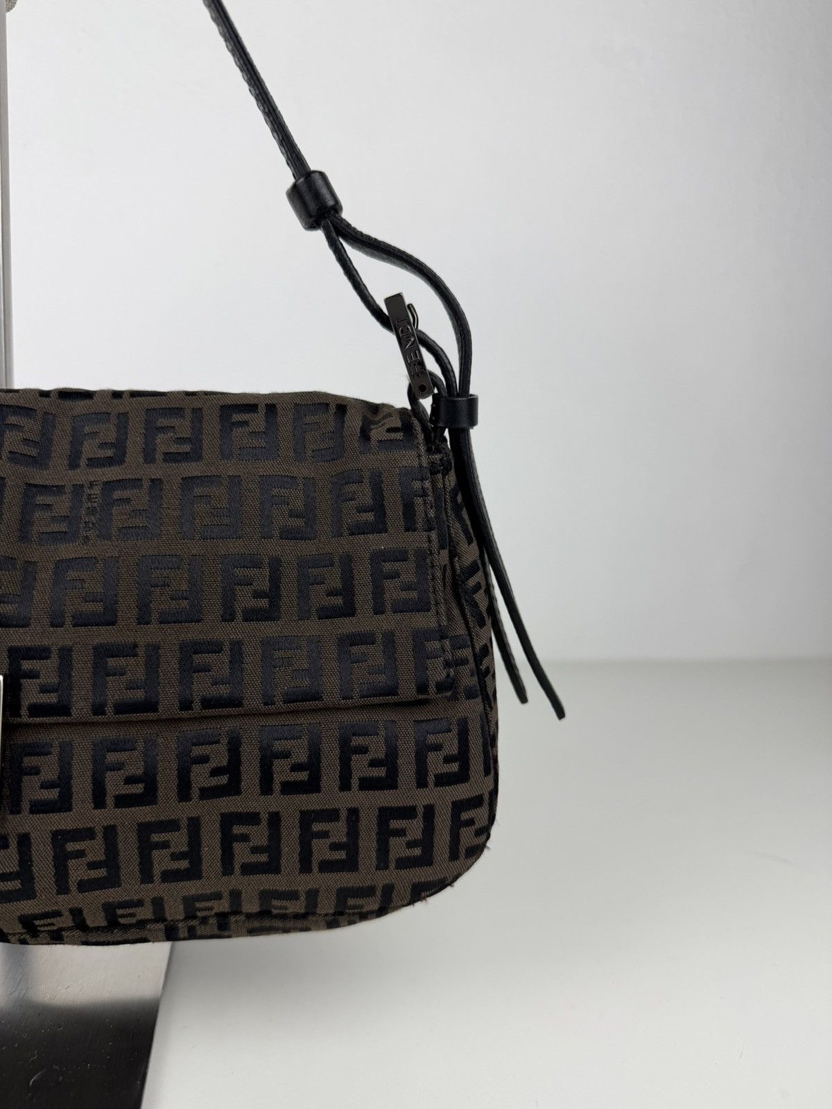 Fendi zucchino monogram canvas baguette