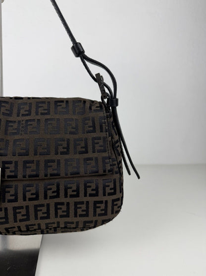 Fendi zucchino monogram canvas baguette