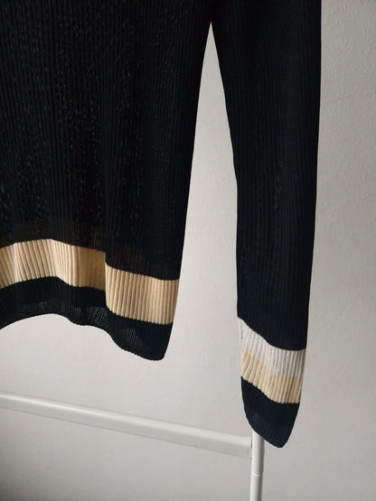 SS2001 Chanel viscose ribbed see through knit