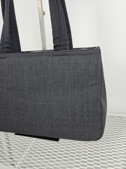 Archive AW1999 prada sport black tab wool and nylon tote bag