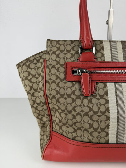 Coach legacy stripe candace carryall tote