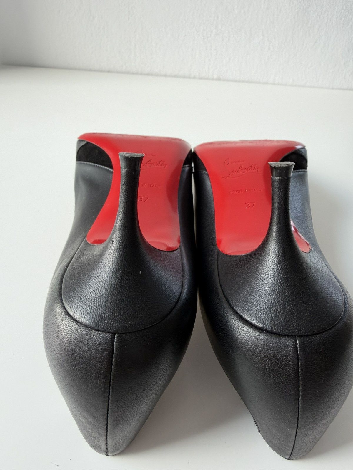 Christian Louboutin eklectica 55 mixed leather kitten heels