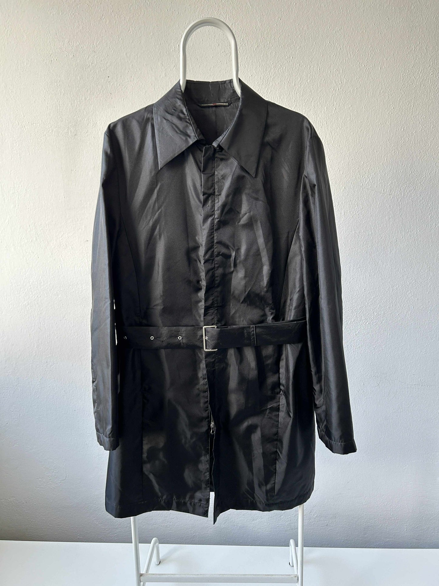 Gaultier homme objet nylon belted trench coat