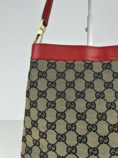 Vintage y2k Gucci monogram canvas and leather shoulder bag