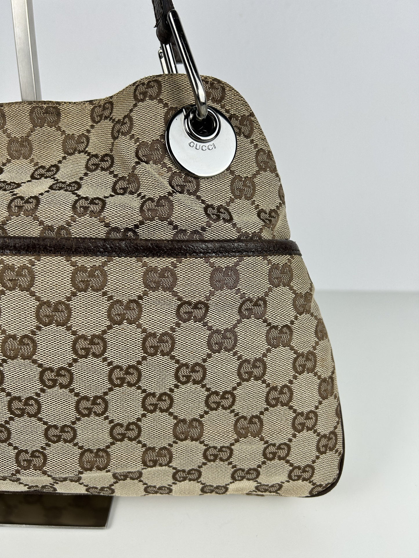 Gucci gg monogram canvas tote bag