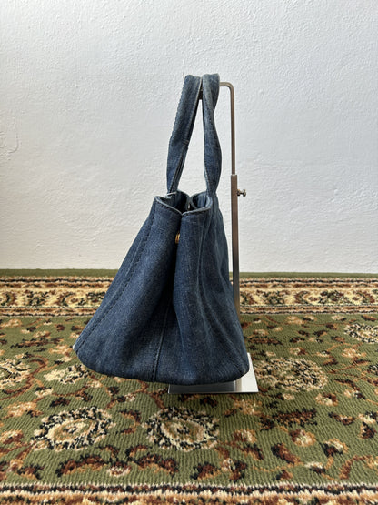 Prada Canapa denim handbag large size