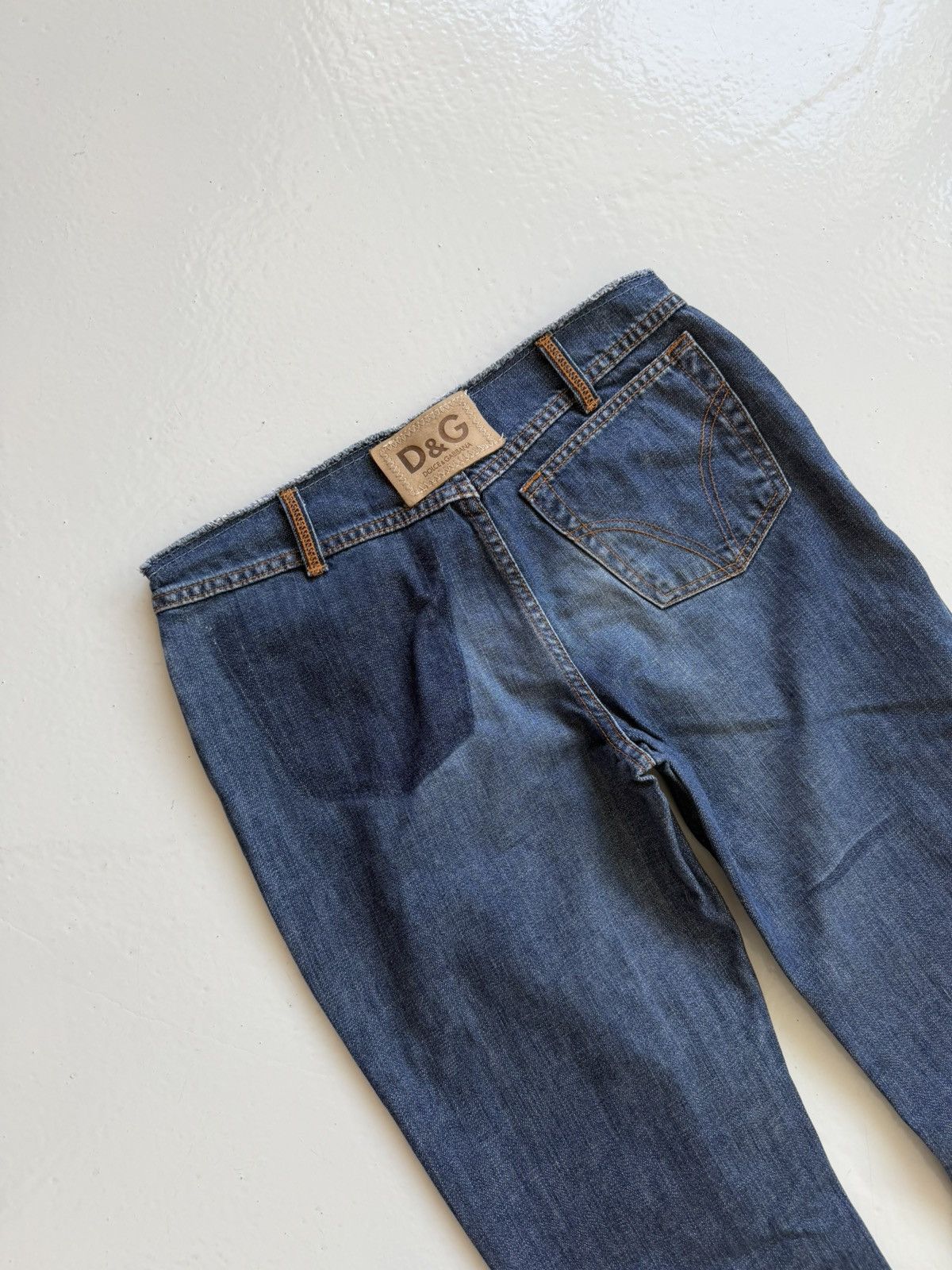 Y2k Dolce & Gabbana cutoff low waist flared denim