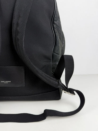 2021 Saint Laurent croc embossed leather city backpack