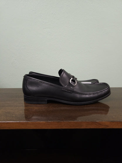 Salvatore Ferragamo gancini black leather loafers