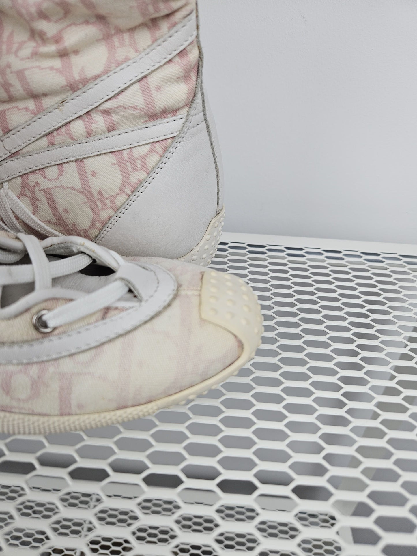 Vintage y2k dior monogram knee height lace up boots