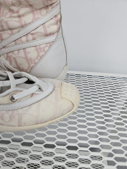 Vintage y2k dior monogram knee height lace up boots