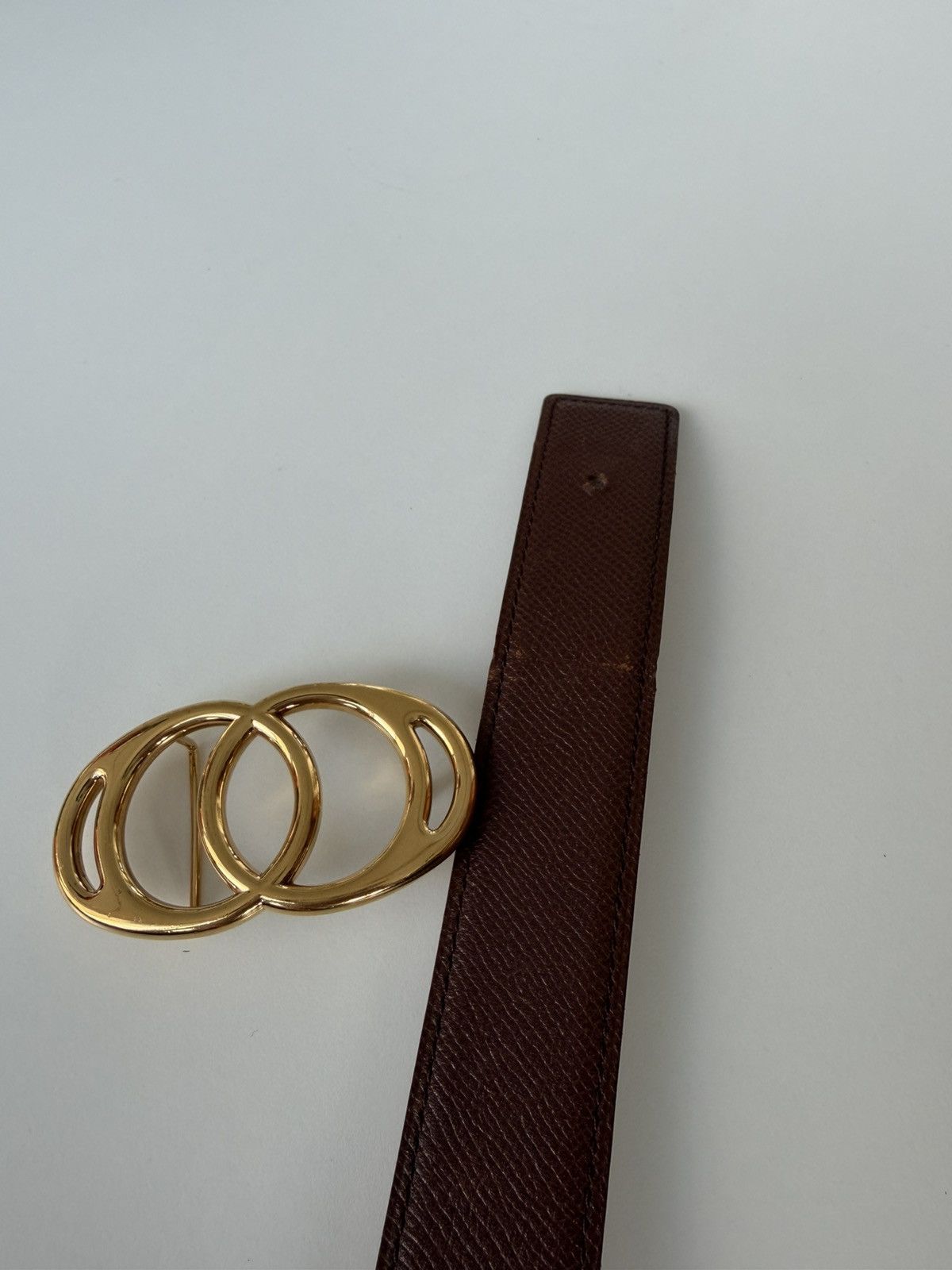 Vintage 1997 Hermes Courchevel leather belt