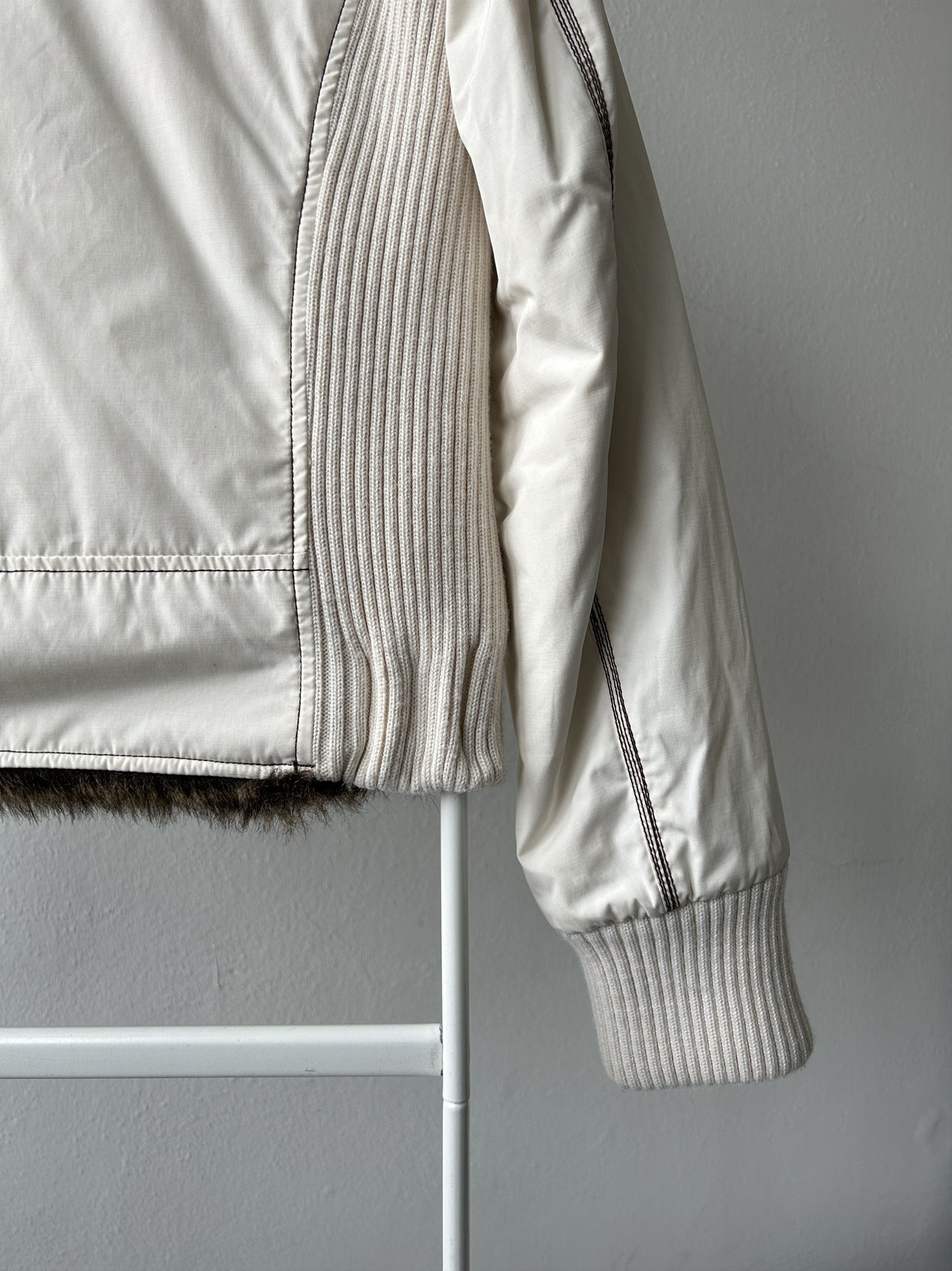 Archive y2k Miss Sixty faux fur lined hooded bomber