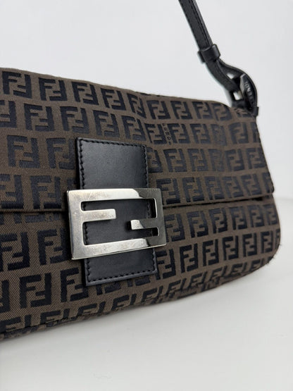 Fendi zucchino monogram canvas baguette
