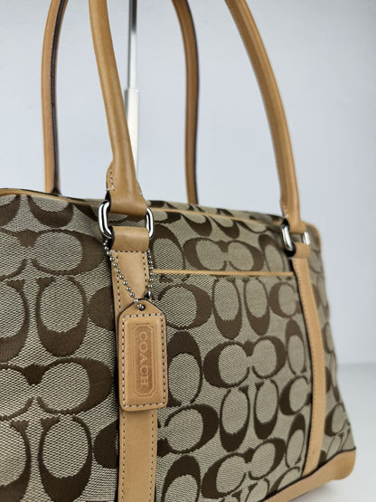 Coach signature canvas and leather satchel