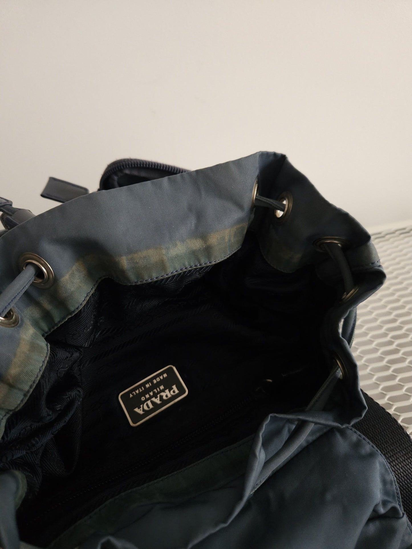 Vintage 90s Prada nylon triangle logo mini cargo backpack