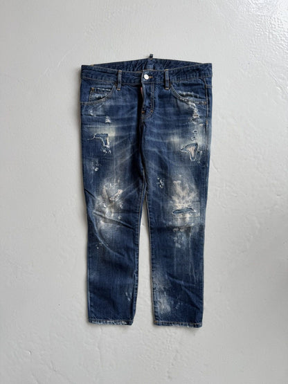Dsquared2 distressed cool girl cropped jean