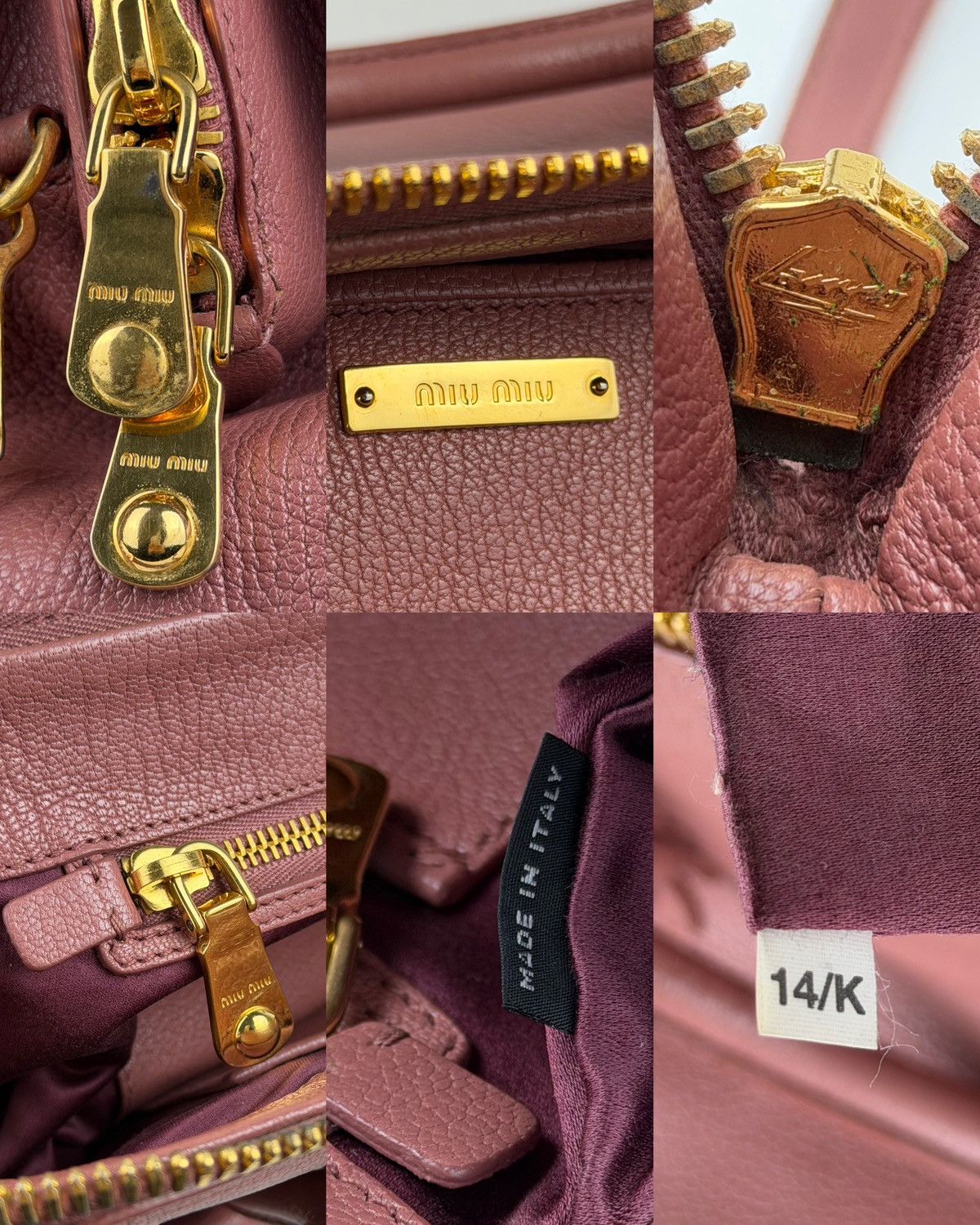 Miu Miu madras leather mini bowling bag