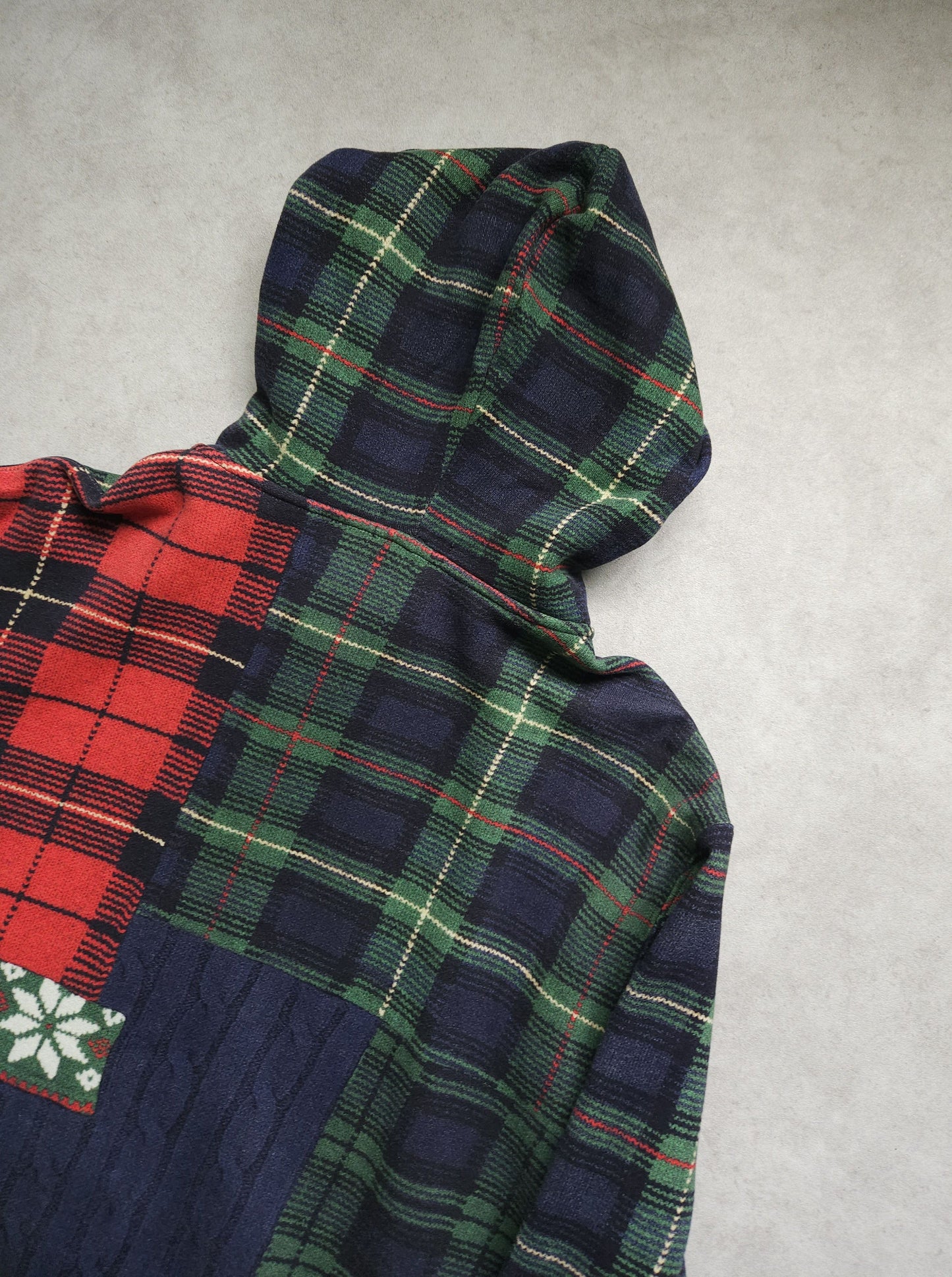 Ralph lauren patchwork print fleece lined zip hoodie