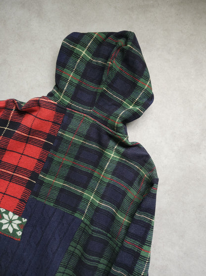 Ralph lauren patchwork print fleece lined zip hoodie