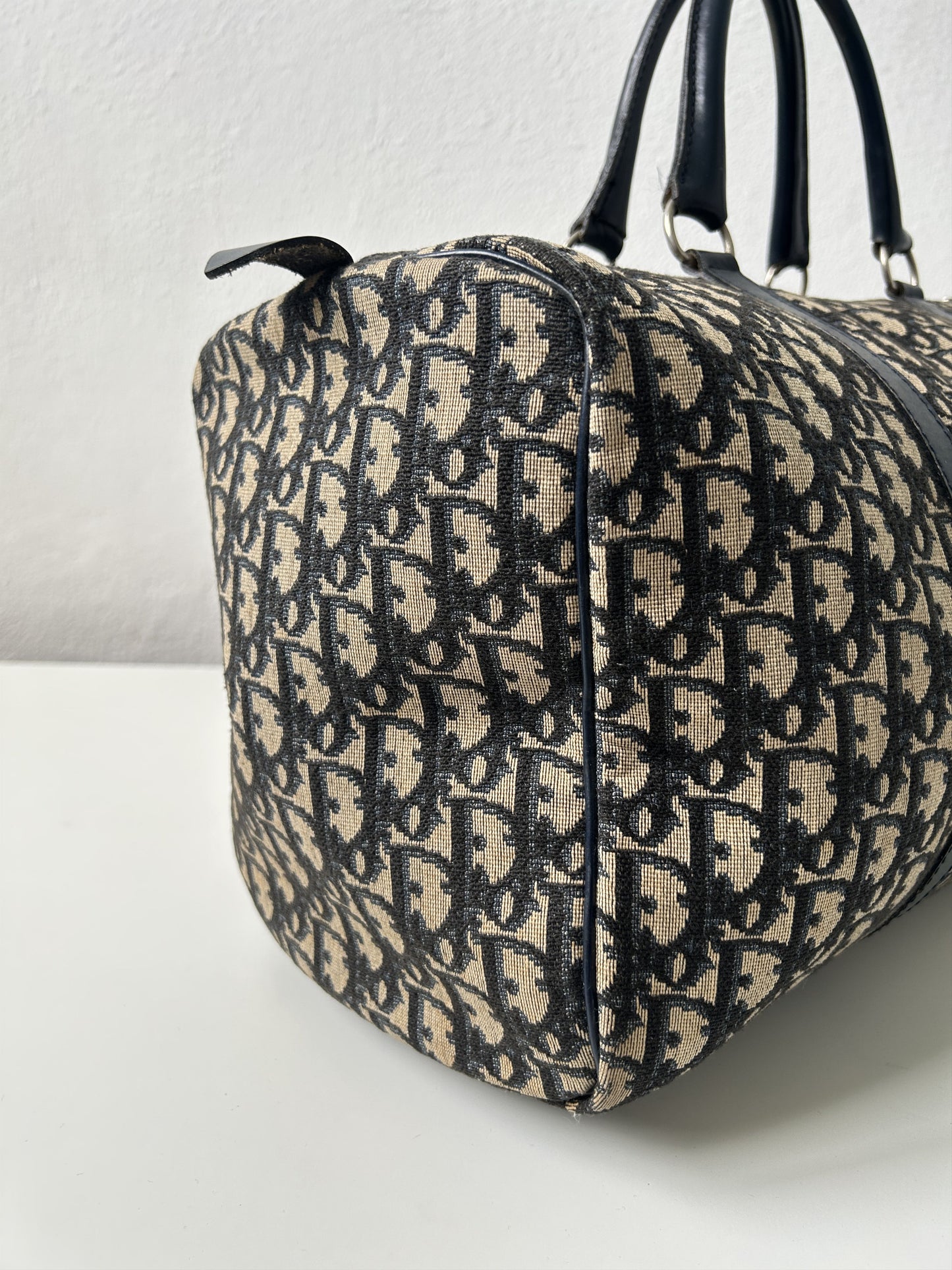 Vintage 70s Dior trotter oblique monogram canvas bowling bag