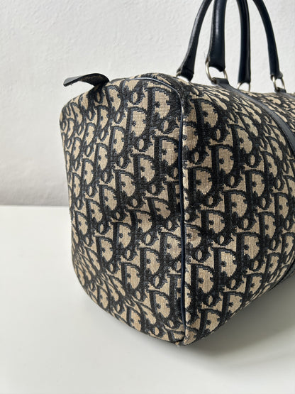 Vintage 70s Dior trotter oblique monogram canvas bowling bag