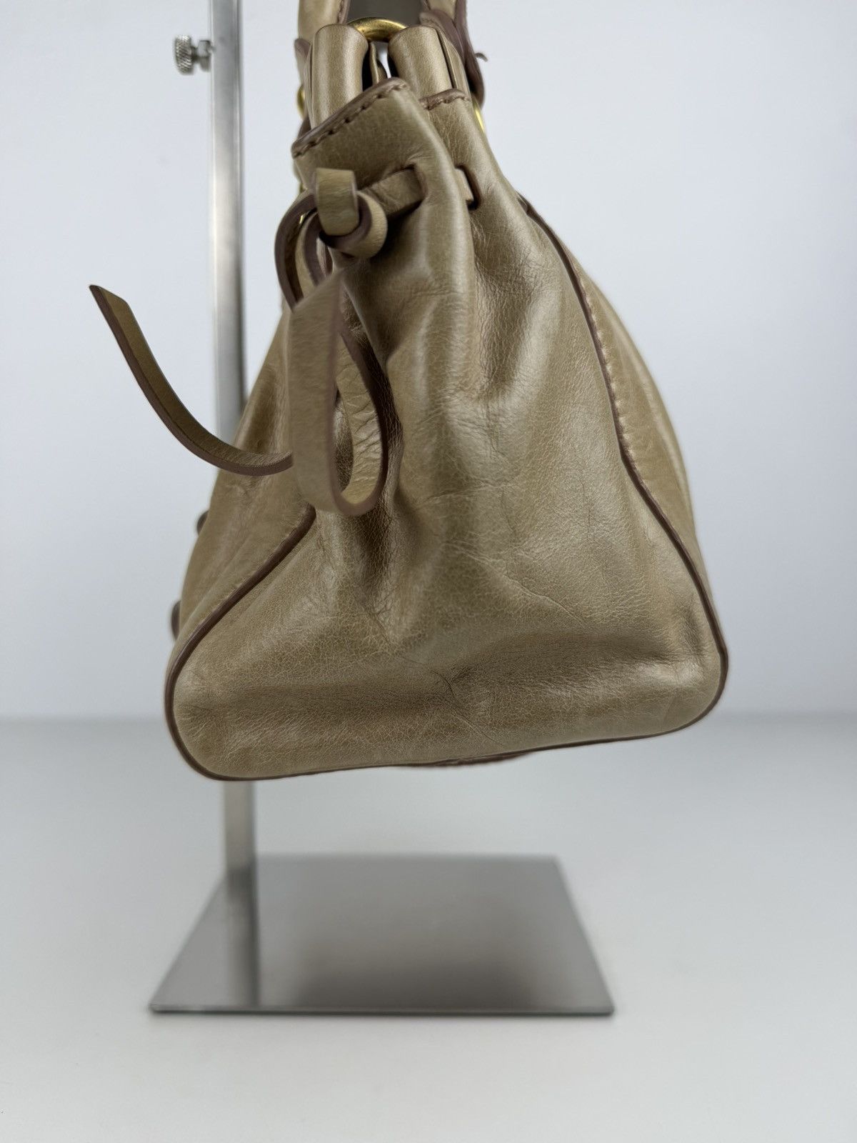 Miu miu bauletto vitello gathered leather mini handbag
