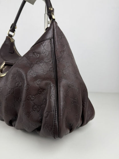 Gucci Abbey d-ring large guccissima leather monogram handbag
