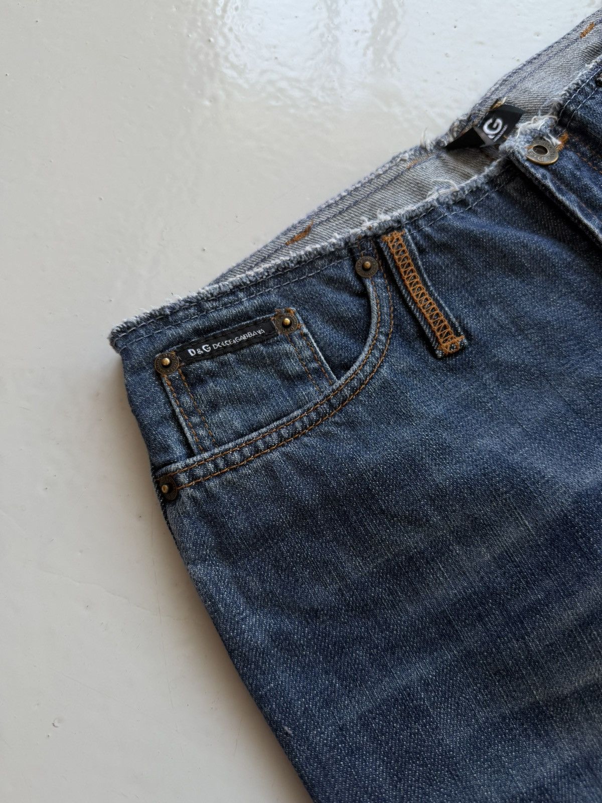 Y2k Dolce & Gabbana cutoff low waist flared denim